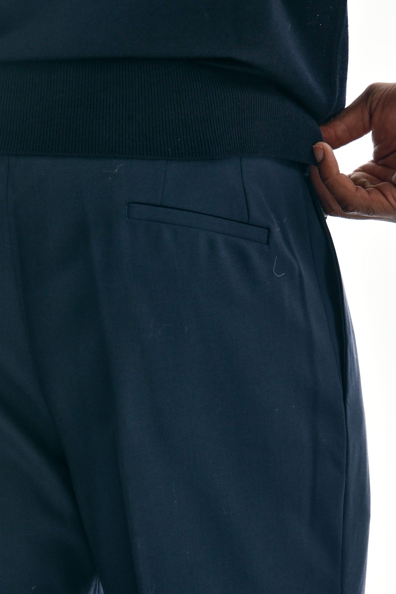 Pantalone ampio in lana blu