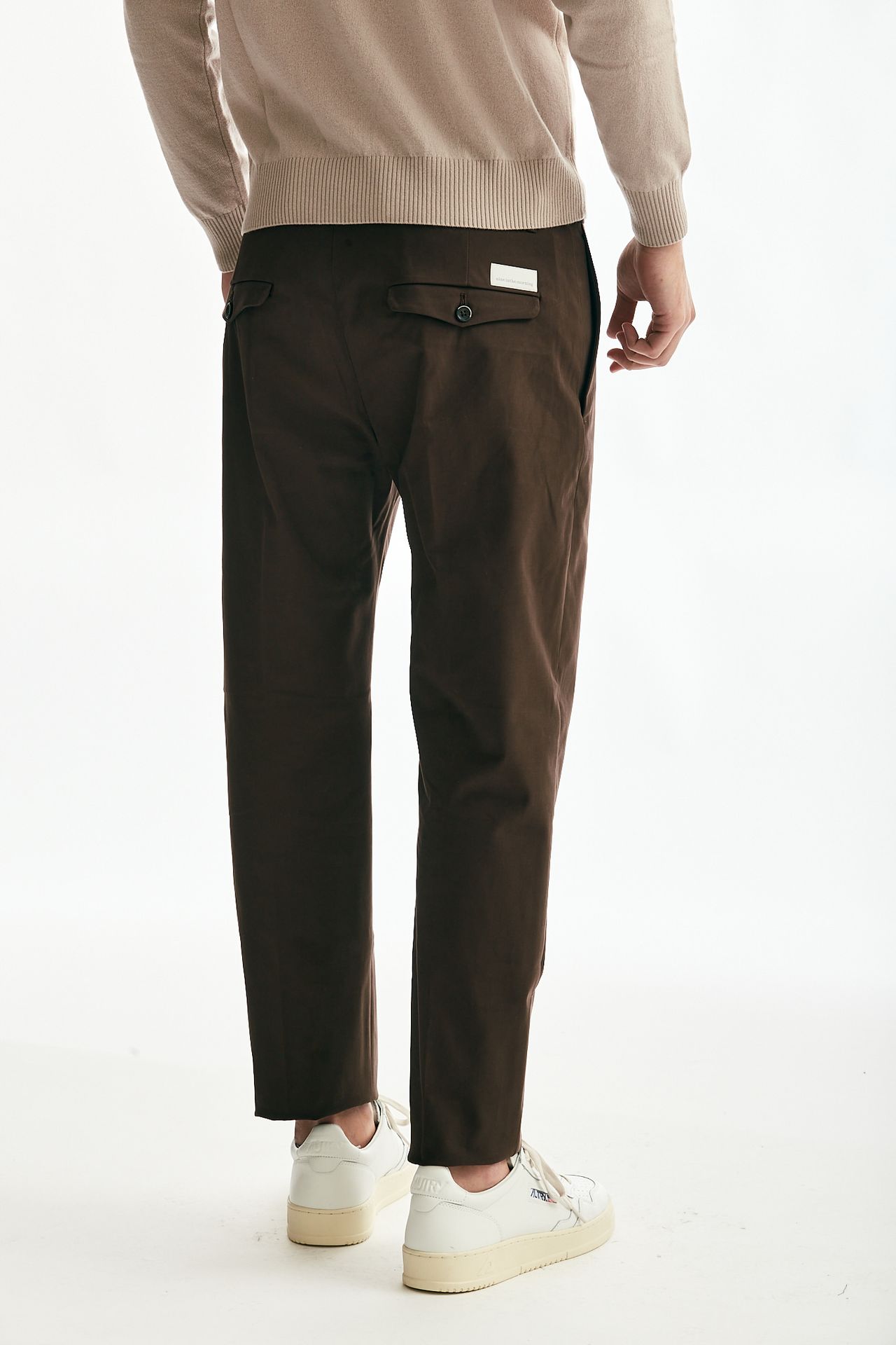 Pantalone NIKOLAS in cotone stretch cioccolato