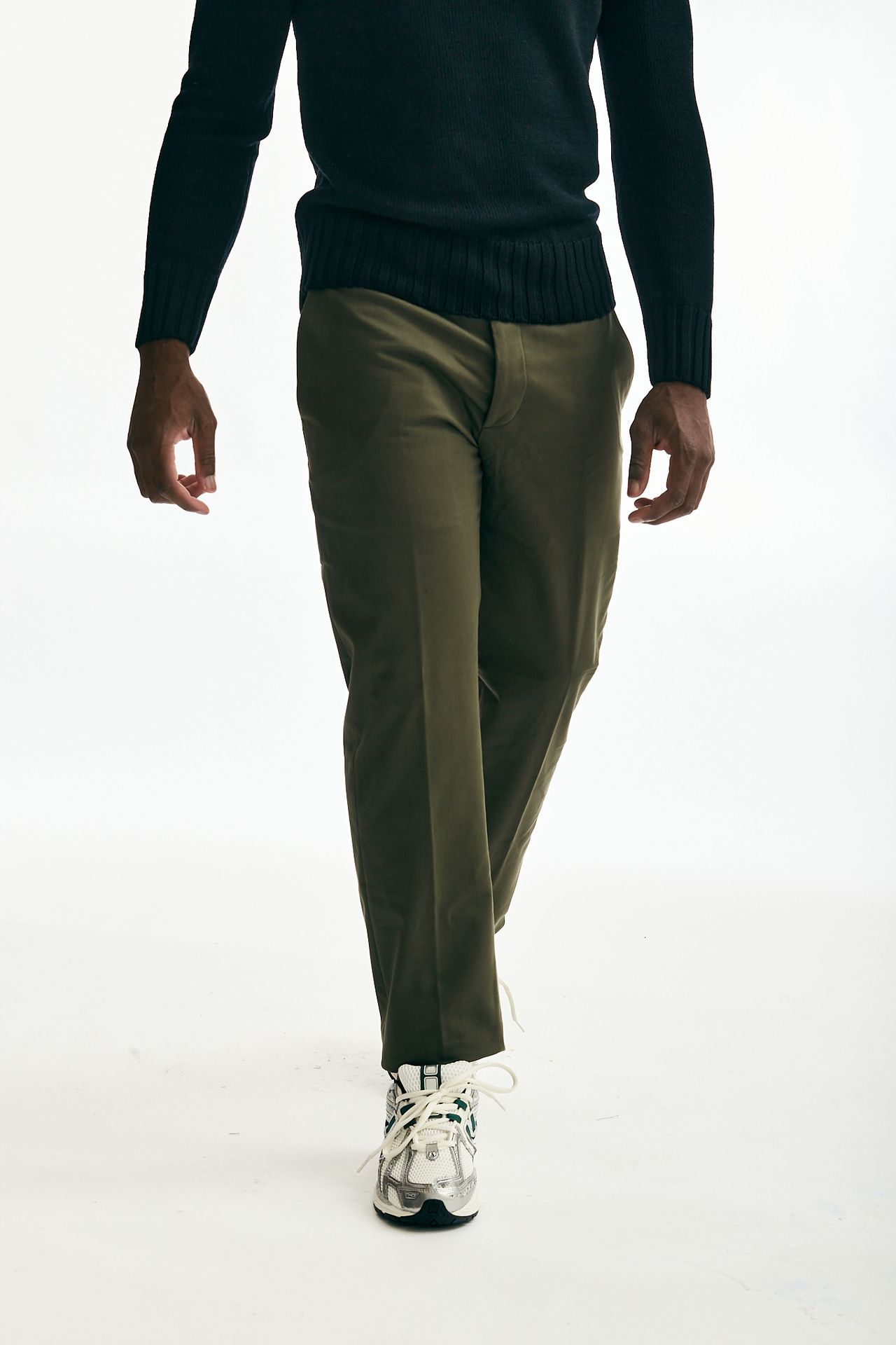 Pantalone NIKOLAS in cotone stretch verde