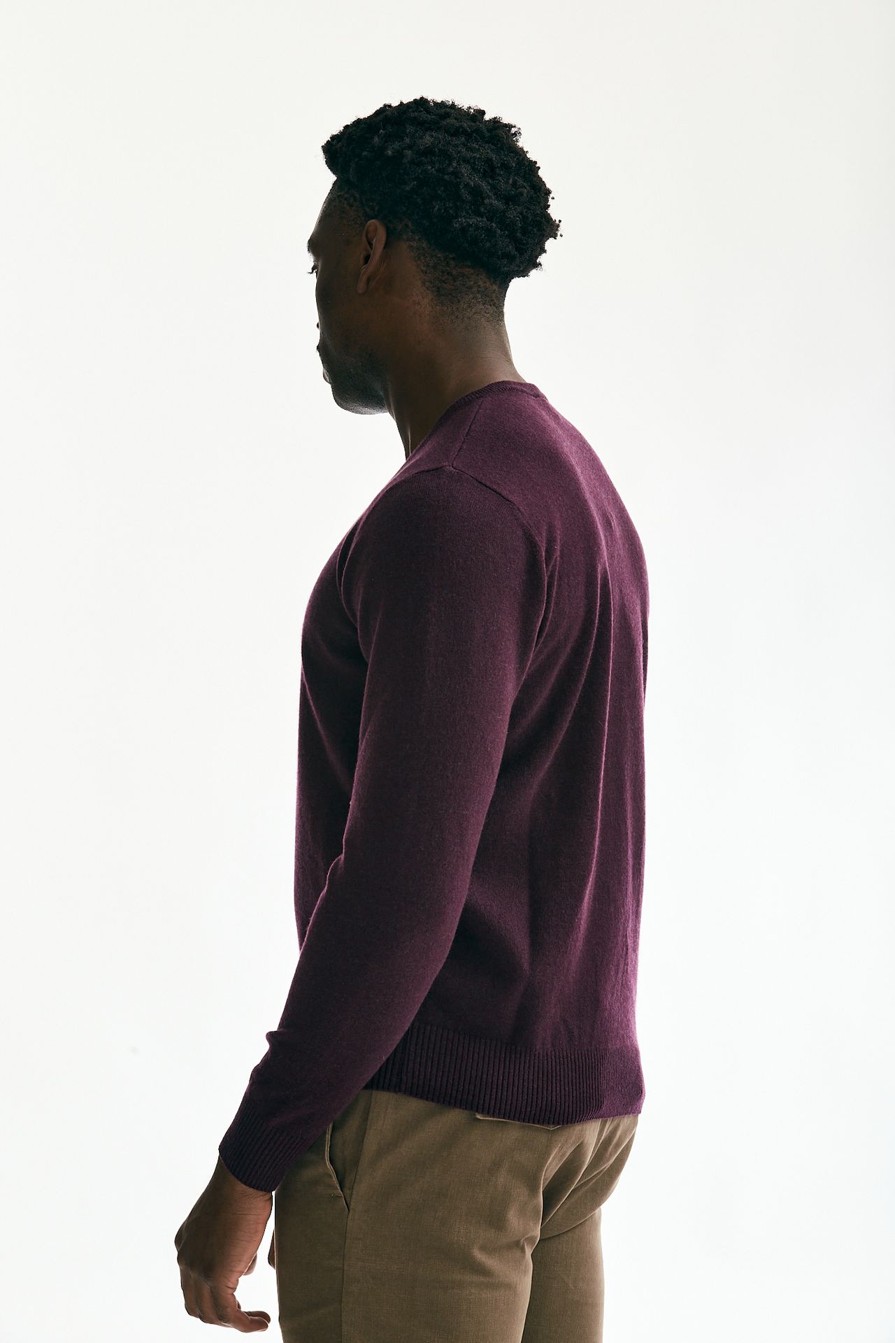 Maglia in cashmere prugna