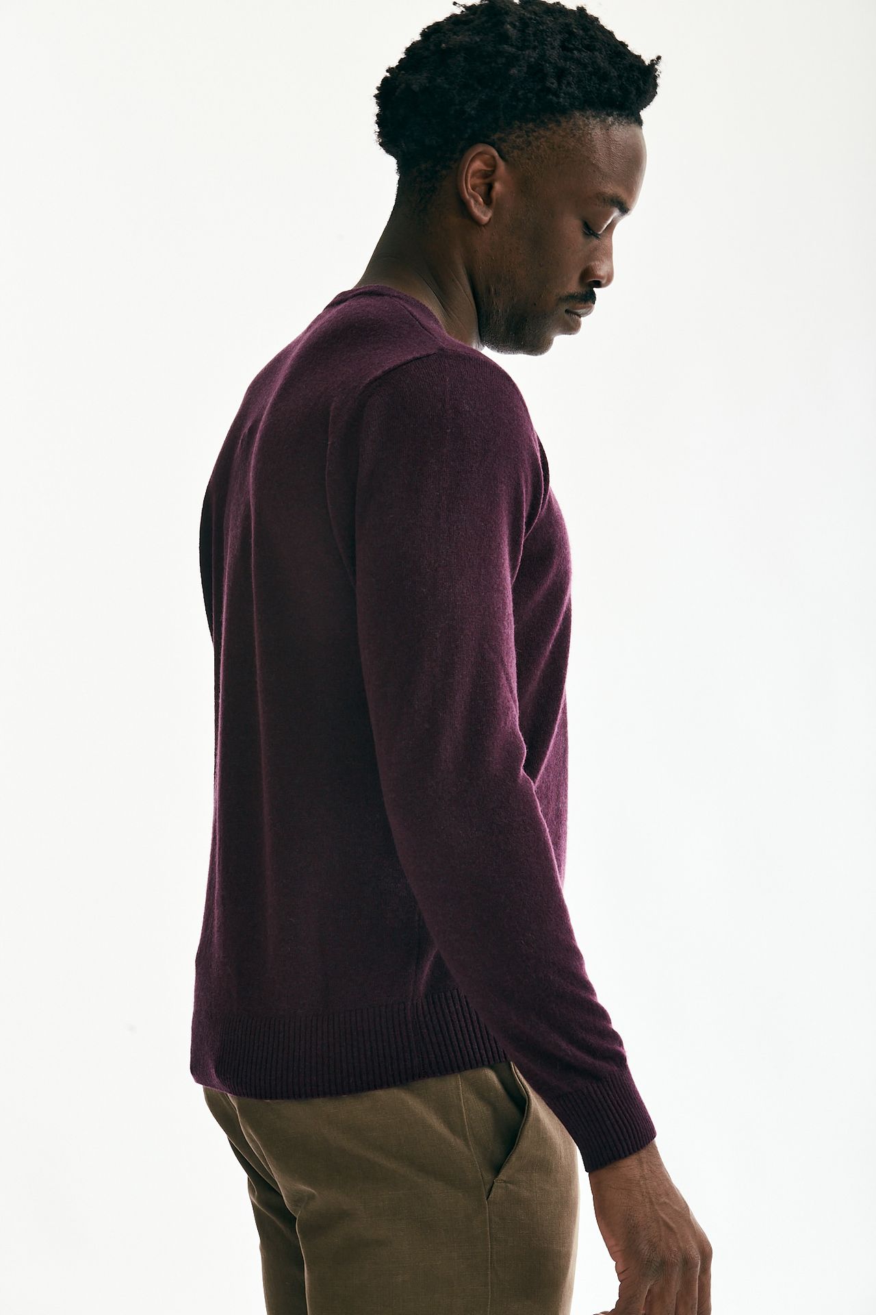 Maglia in cashmere prugna