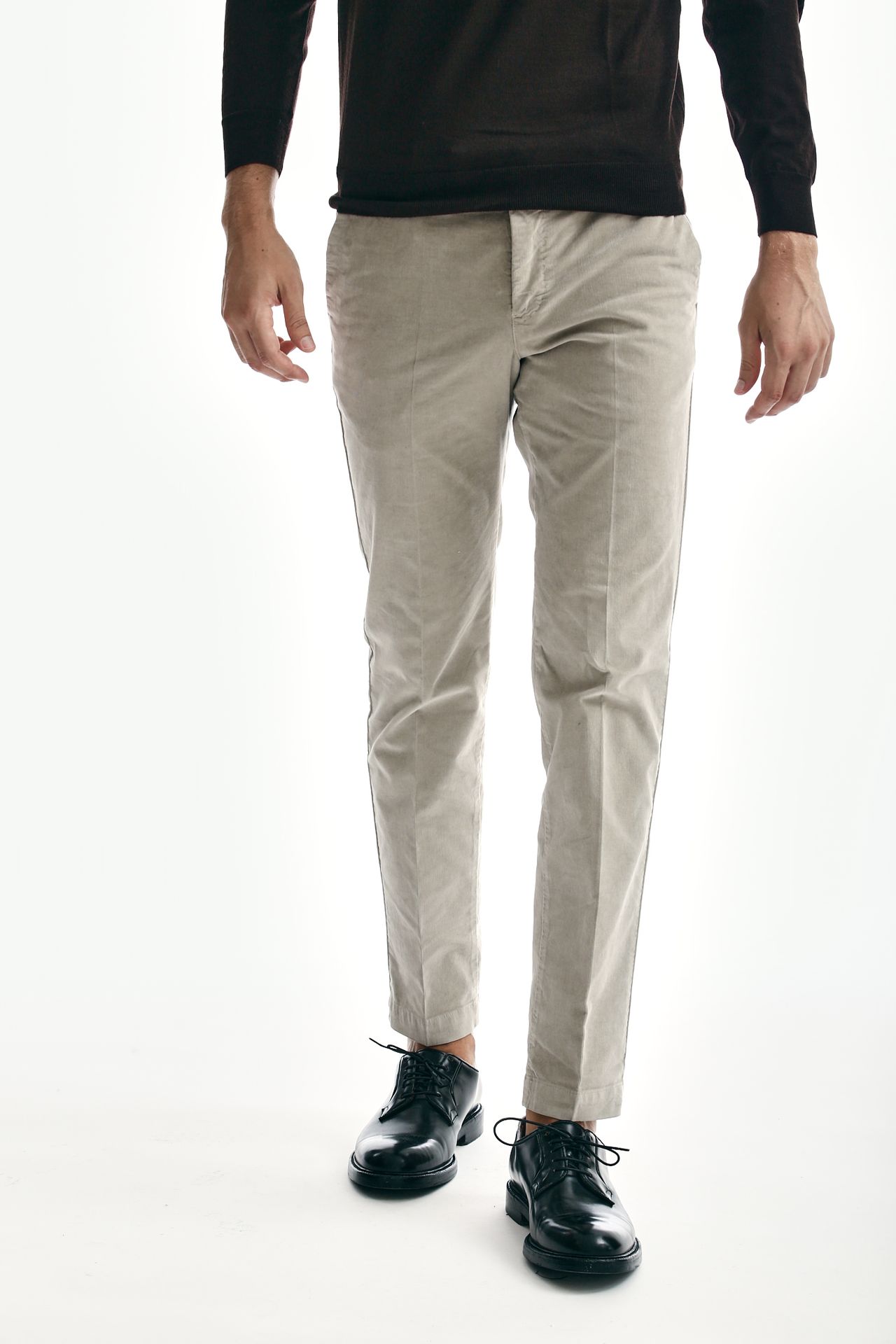 Pantalone MASTER FIT in velluto stretch beige