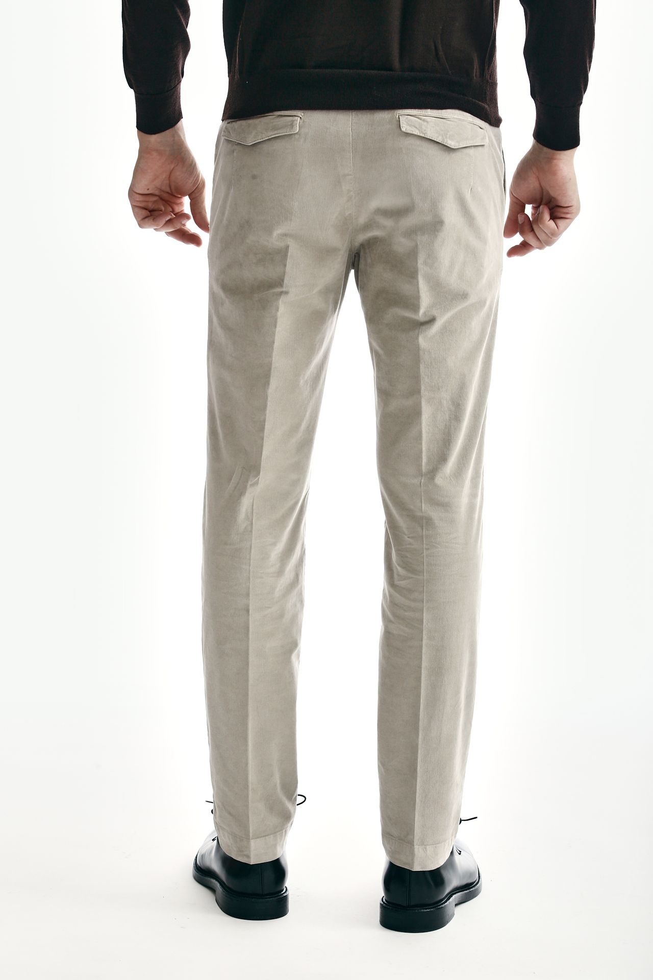 Pantalone MASTER FIT in velluto stretch beige