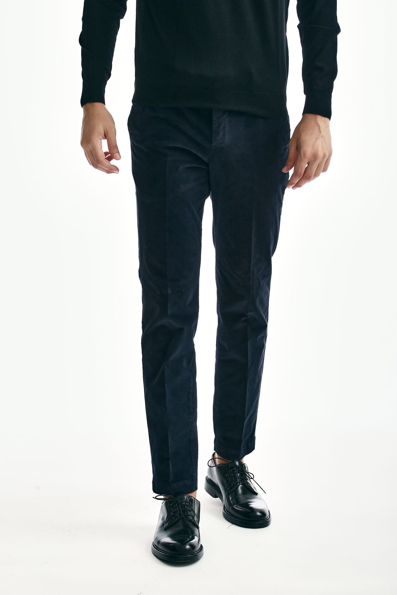 Pantalone MASTER FIT in velluto stretch blu