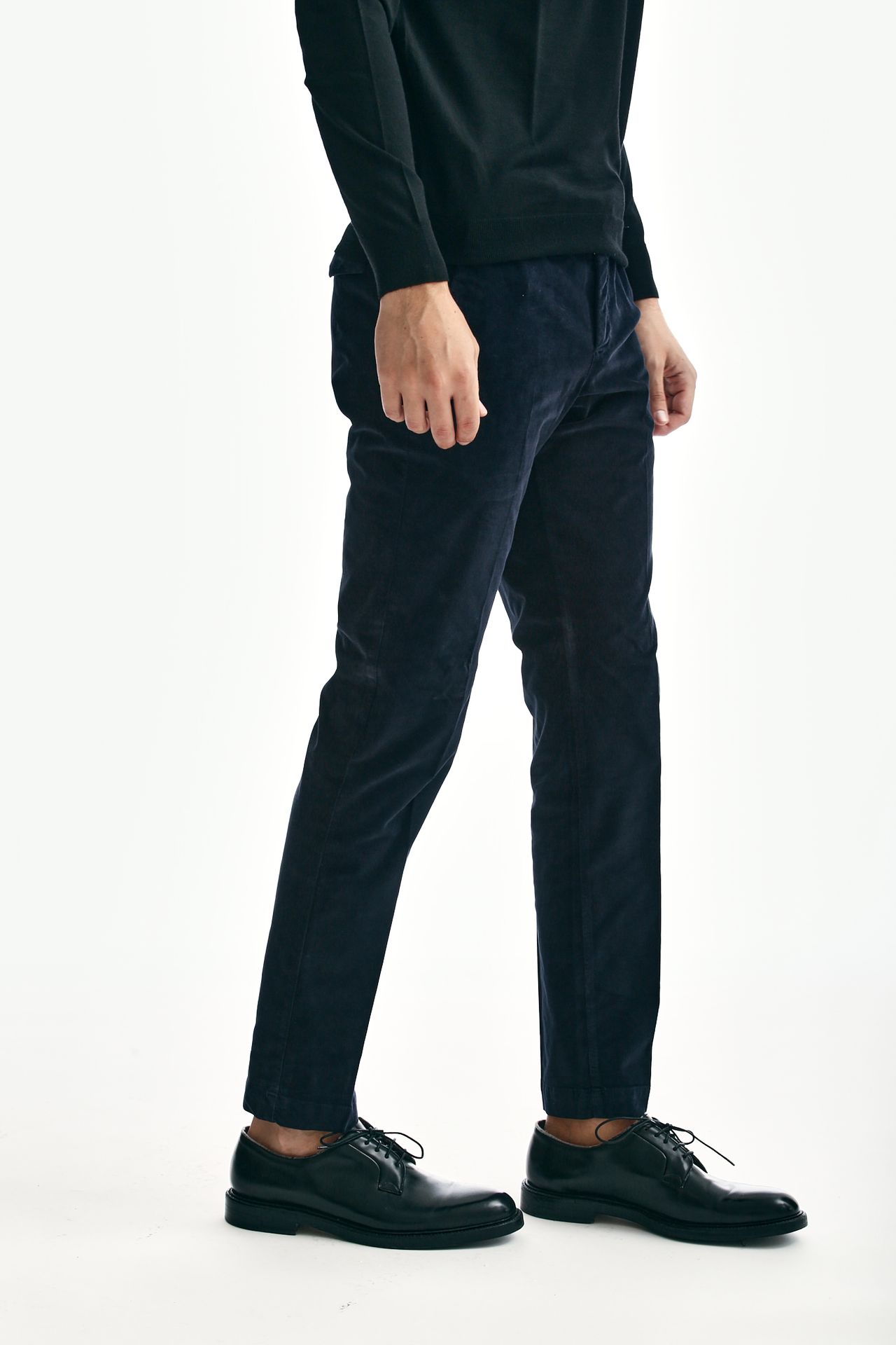 Pantalone MASTER FIT in velluto stretch blu