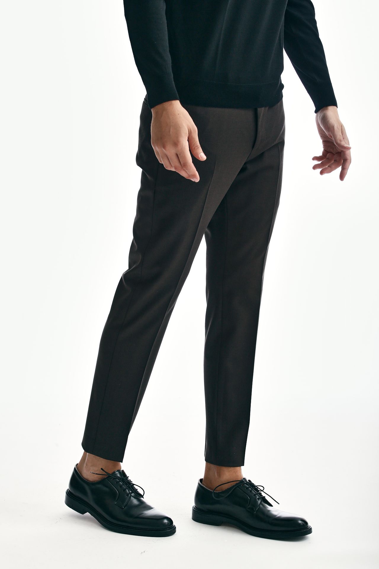 Pantalone EDGE-DIECI in lana marrone