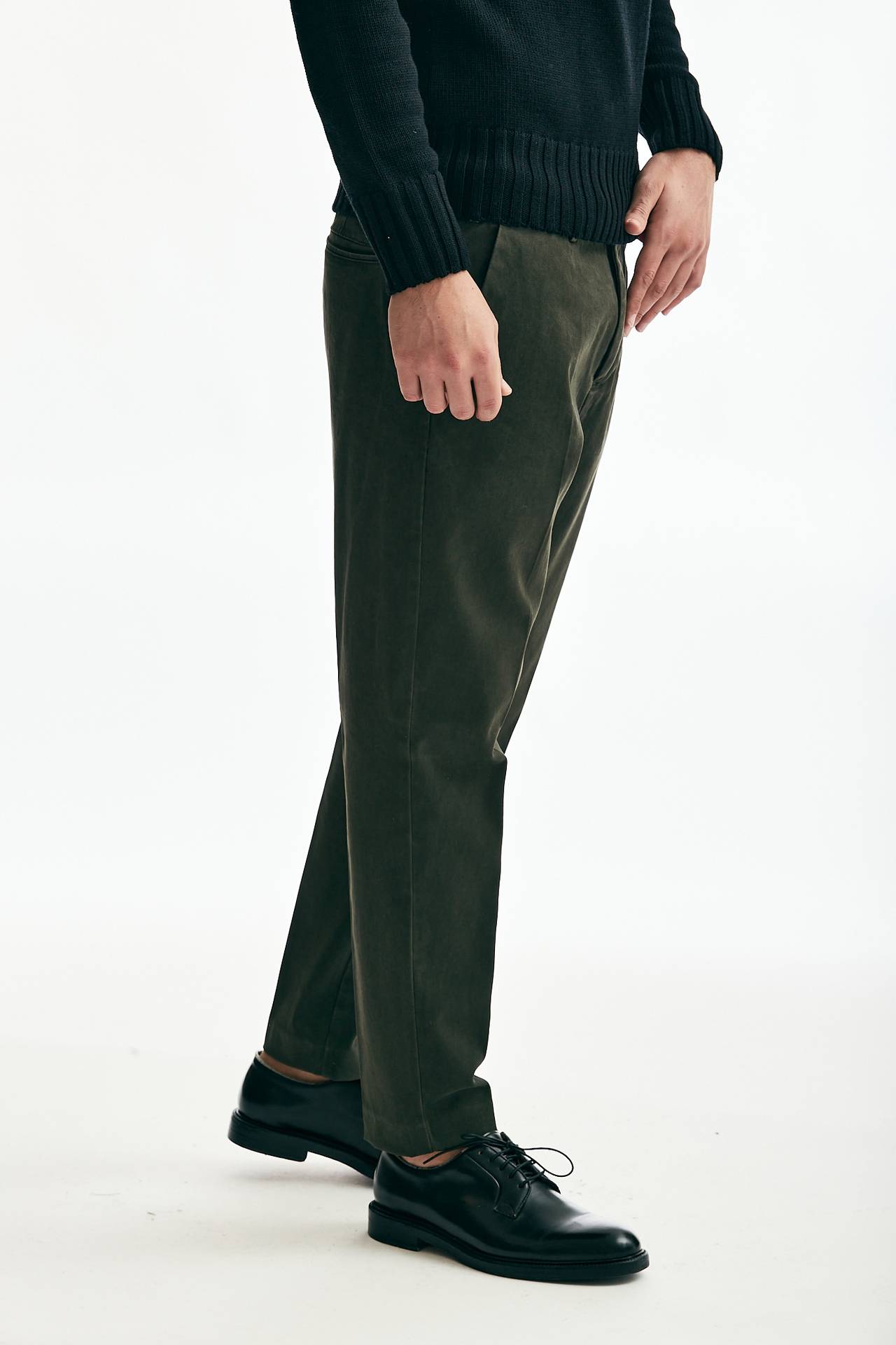 Pantalone EDGE REBEL in cotone lavato stretch verdone