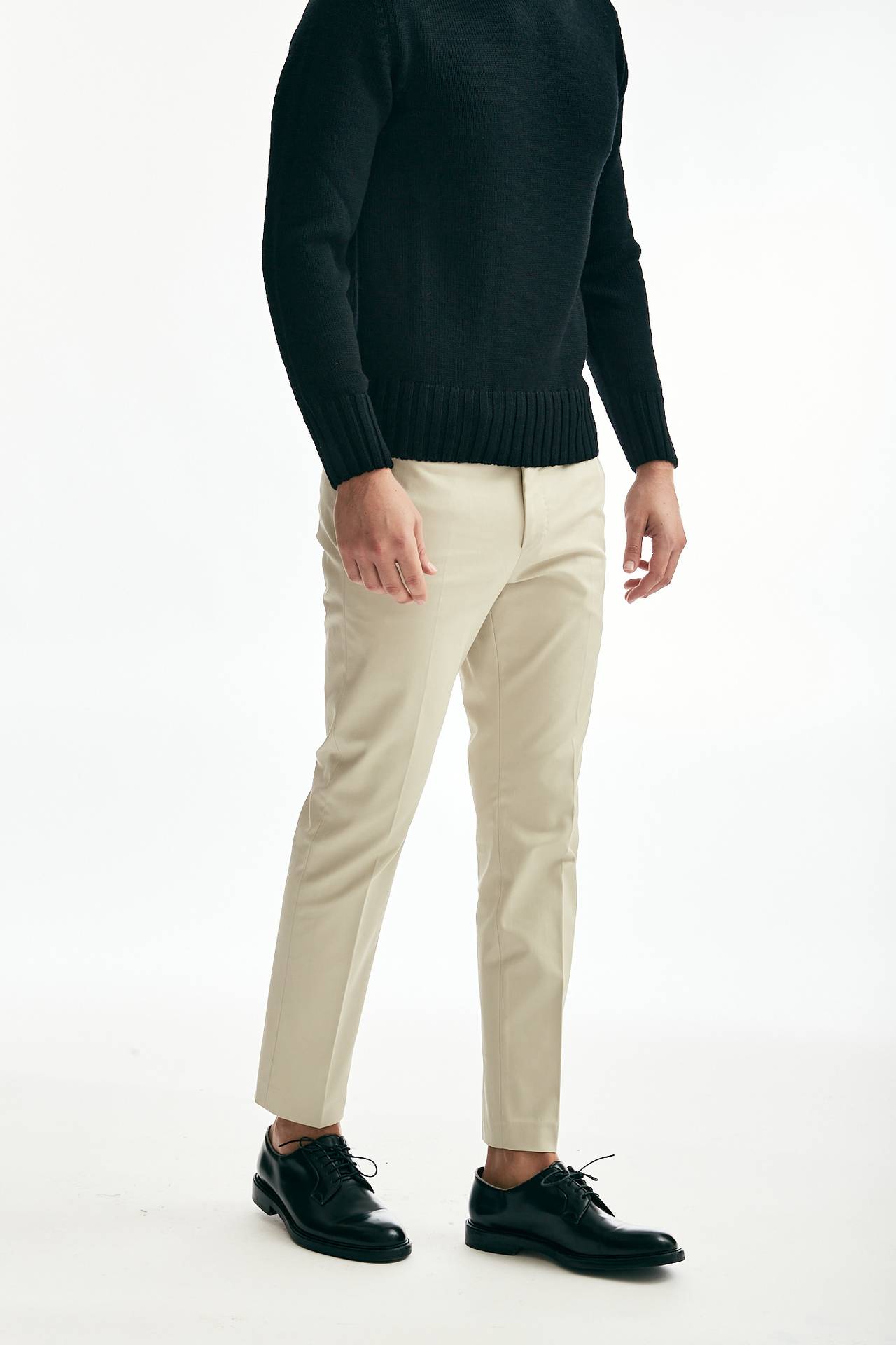 Pantalone EDGE DIECI in cotone tecnico stretch panna