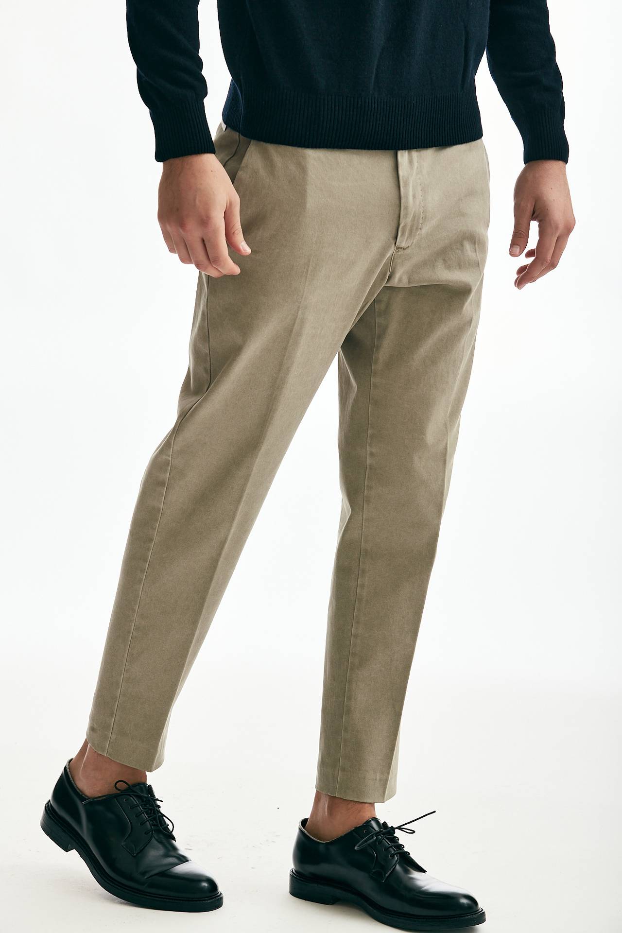 Pantalone edge rebel in lana ferma beige