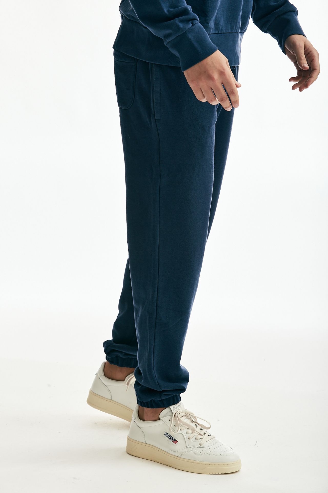 Pantalone in cotone lavato blu