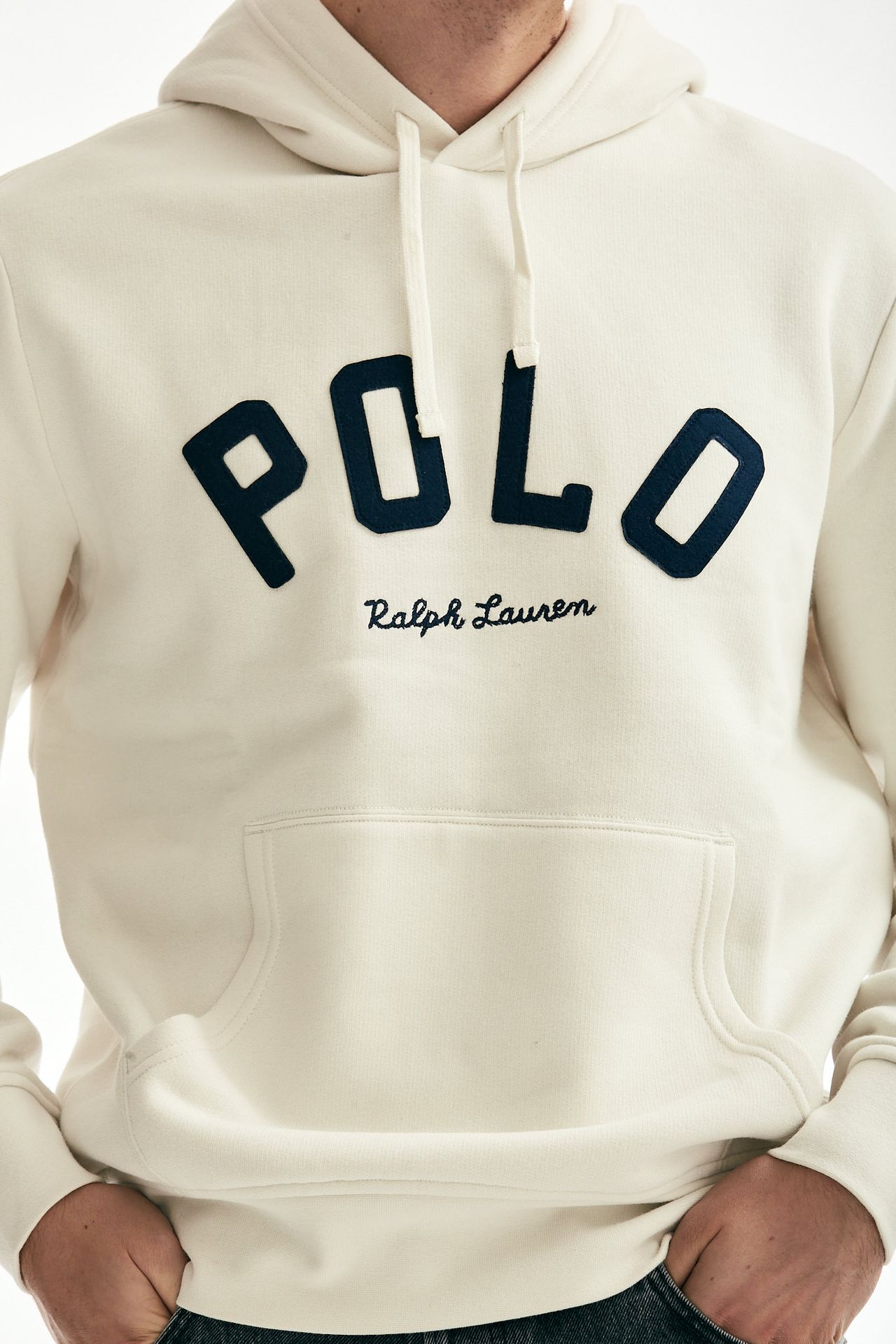 Felpa cappuccio in cotone bianco Polo Ralph Lauren Uomo Pier Abbigliamento Worldwide