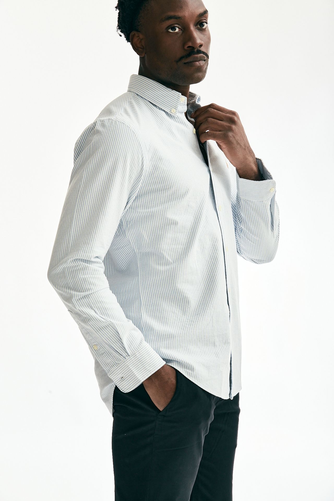 Camicia in cotone oxford bianco/azzurro