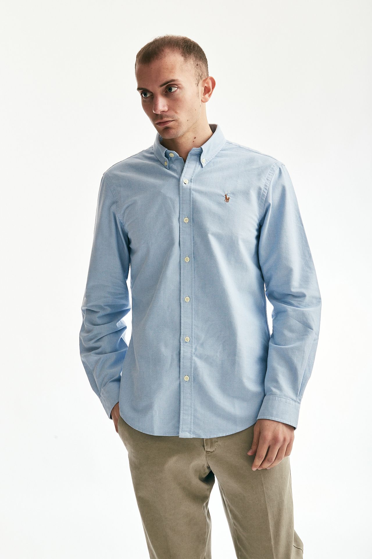 Camicia in cotone oxford azzurro