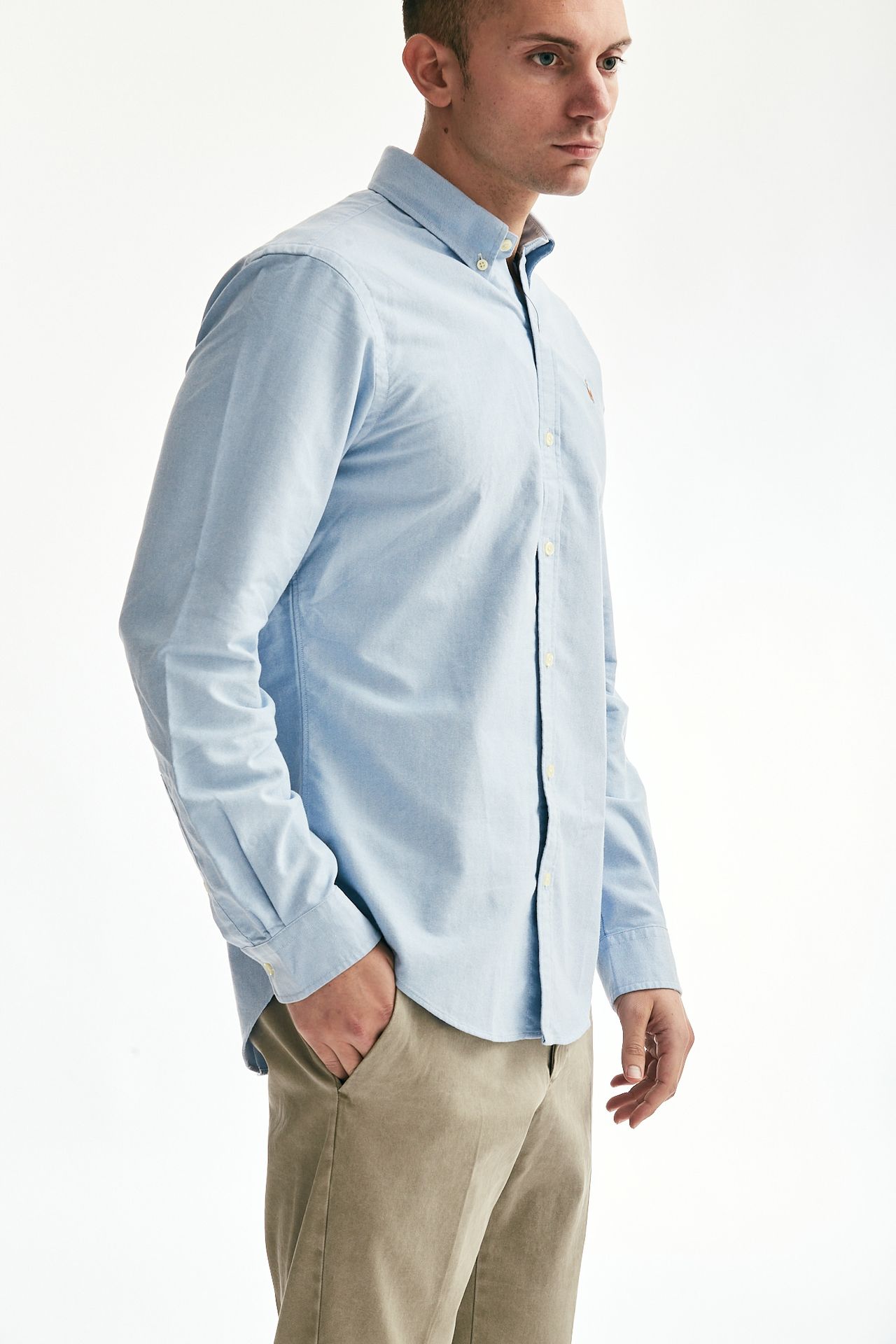 Camicia in cotone oxford azzurro